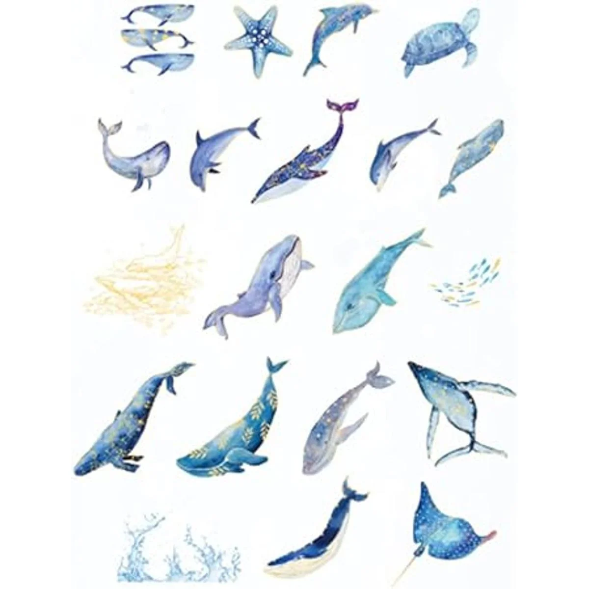 Kawaii Fantasy Whale Sea Turtle Starfish Sea Life Ocean_3