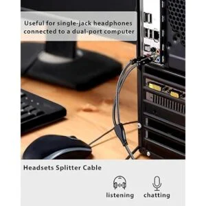 SOLMIMI Cable divisor de auriculares para PC trenzado de_6