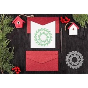 Troqueles de metal con dos coronas de Navidad dos coronas_5