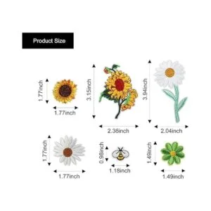 36 parches bordados de abeja para coser margaritas_5