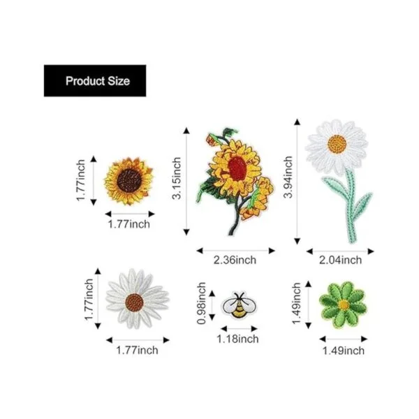 36 parches bordados de abeja para coser margaritas_5