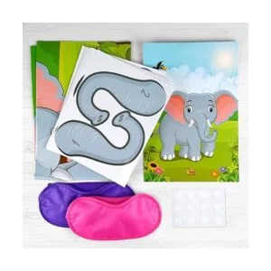 ELECLAND Pin The Nose on The Elephant Party Game para_5