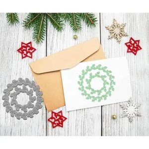 Troqueles de metal con dos coronas de Navidad dos coronas_4