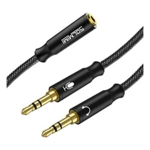SOLMIMI Cable divisor de auriculares para PC trenzado de_1