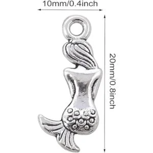 Honbay 100 piezas de aleación antigua sirena encantos_2