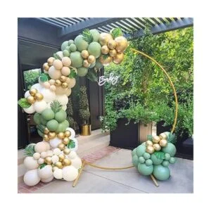 Globos de látex color verde salvia dorado y blanco 50_4