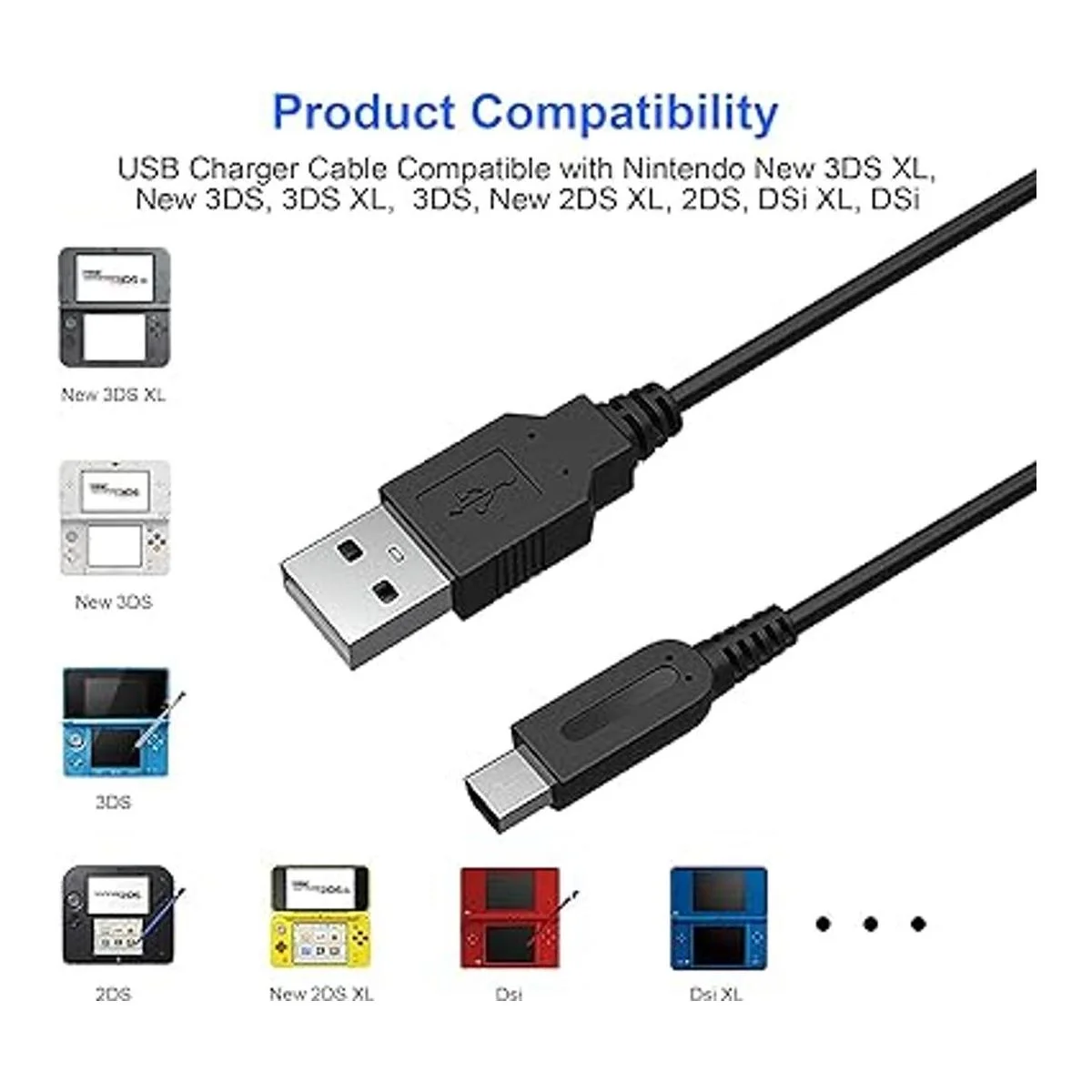 DSi Juego de cable de carga USB cable cargador DSi y_3