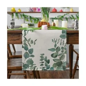 Artoid Mode Camino de mesa con hojas de eucalipto_2