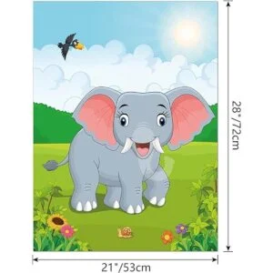 ELECLAND Pin The Nose on The Elephant Party Game para_2