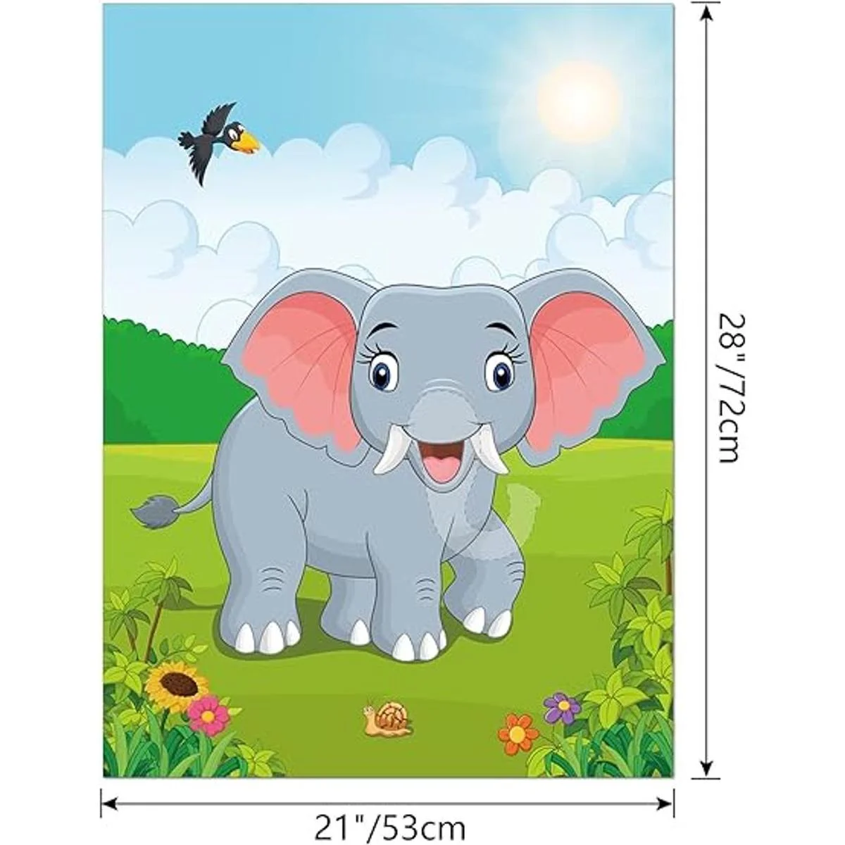 ELECLAND Pin The Nose on The Elephant Party Game para_2