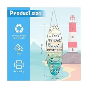 Hotop Letrero de metal para tabla de surf decoración A_2