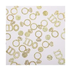 Confeti de mesa de boda dorado confeti de anillo de_4