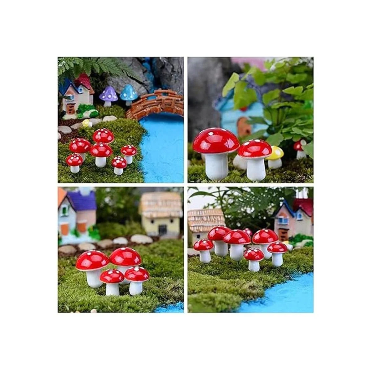 Aliotech 50 piezas mini miniaturas de hongos artificiales_7