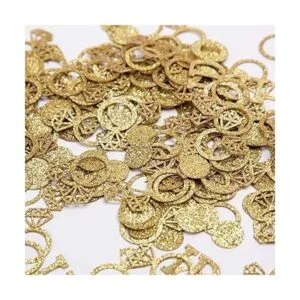 Confeti de mesa de boda dorado confeti de anillo de_6