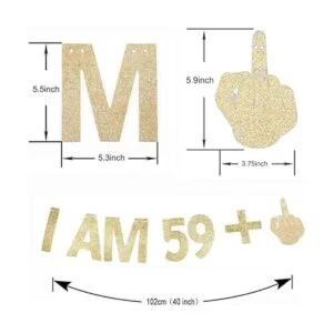 Morndew Cartel de papel dorado con purpurina I AM 591_2