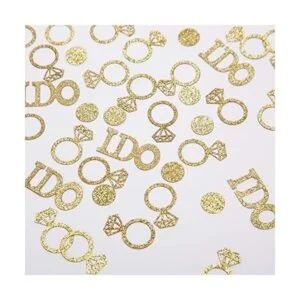 Confeti de mesa de boda dorado confeti de anillo de_5