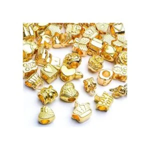 Cuentas espaciadoras doradas 3.53 oz grandes agujeros_4