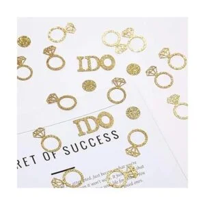 Confeti de mesa de boda dorado confeti de anillo de_3