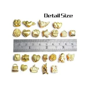 Cuentas espaciadoras doradas 3.53 oz grandes agujeros_3