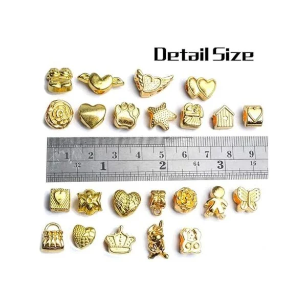 Cuentas espaciadoras doradas 3.53 oz grandes agujeros_3