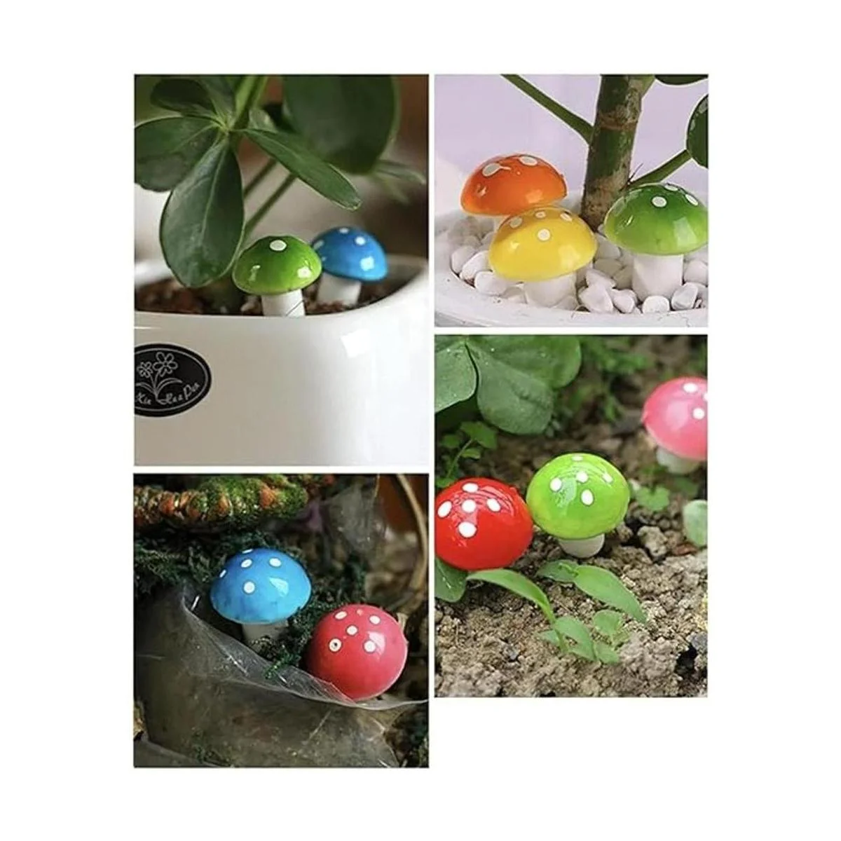 Aliotech 50 piezas mini miniaturas de hongos artificiales_6