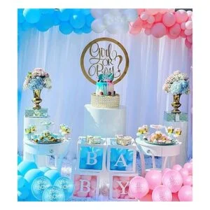 Globos reveladores de género 50 globos de látex rosa azul_3