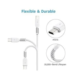 Cable micro USB corto de 1 pie paquete de 5 cables micro_3