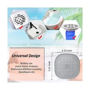 Capturador de pelo cubierta cuadrada de drenaje para_5