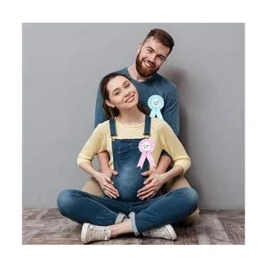 2 pines de tela de satén para papá y mamá para ser roseta_5