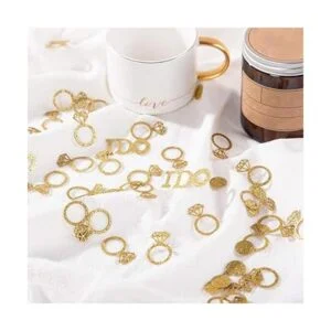 Confeti de mesa de boda dorado confeti de anillo de_2