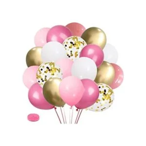 Globos de látex color oro rosa 60 globos de confeti rosa_1