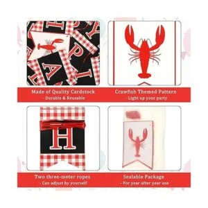 Cartel de fiesta de cumpleaños con temática de cangrejos_2