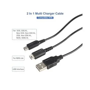 Cable cargador USB 2 en 1 para Nintendo DS Lite nuevo_2
