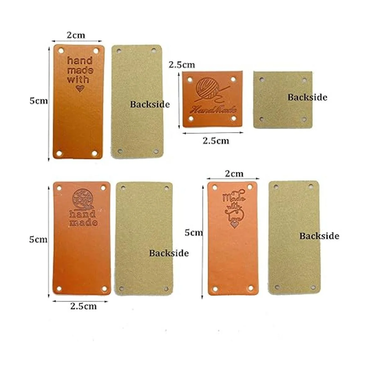 Wenplus 40 etiquetas plegables hechas a mano de cuero de_2