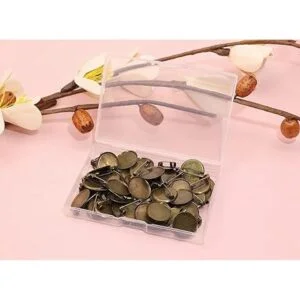 ONLYKXY 50 broches de bronce con base de disco en blanco y_5