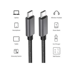 nonda Cable USBC a USBC de 100 W cable de nailon trenzado_5