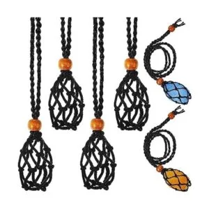 4 piezas de collar de cristal soporte de piedra vacía_1
