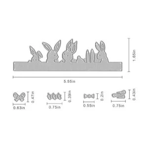 Troqueles de corte de metal 4 huevos caza conejito borde_2