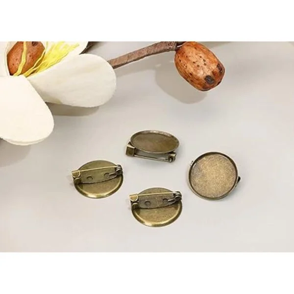 ONLYKXY 50 broches de bronce con base de disco en blanco y_4