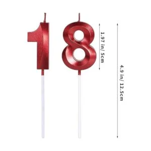 Velas rojas de cumpleaños número 18 y 81 para pasteles_2