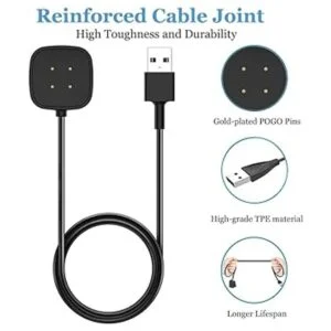 Threeeggs Compatible con el cargador Fitbit Sense 2 cable_3