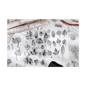 Arbuya Sello transparente con hojas de arce diseño de_2