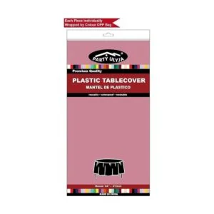 Juego de 2 manteles de plástico rosa desechables de 84_6