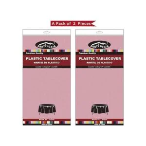 Juego de 2 manteles de plástico rosa desechables de 84_7
