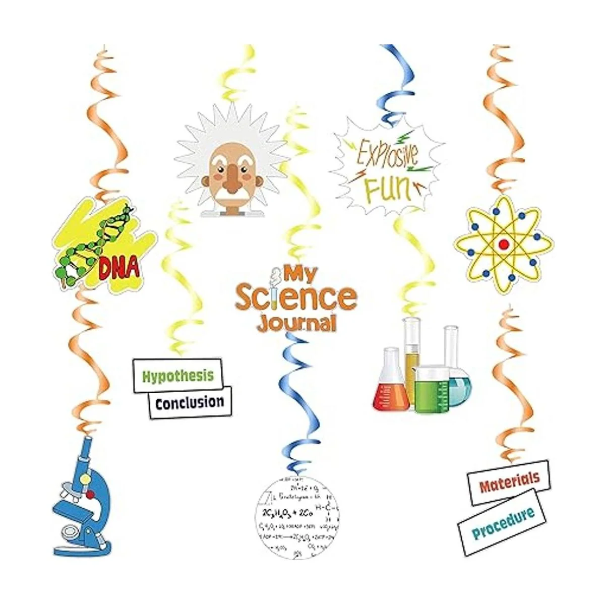 Kit de decoración de cumpleaños con temática científica y_2
