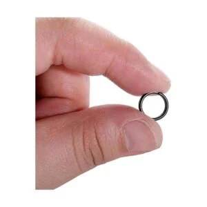 Hotop 50 llaveros negros redondos de metal anillos_3
