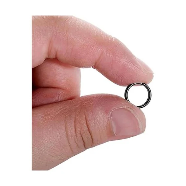 Hotop 50 llaveros negros redondos de metal anillos_3