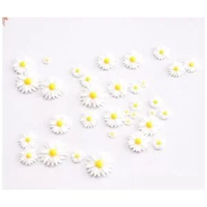 Sowaka 50 adornos de resina de margarita con parte_6
