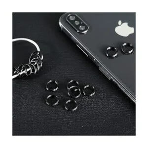 Hotop 50 llaveros negros redondos de metal anillos_6