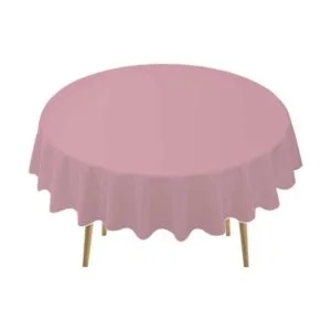 Juego de 2 manteles de plástico rosa desechables de 84_1